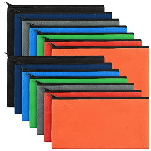 Teling 14 Pack Bank Money Bags with Zipper for Cash, Classic Color - color: Classic Color