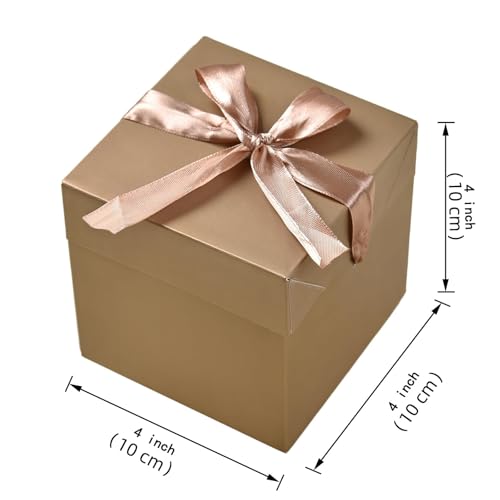 Gift Box with Lid for present, 12pcs, Gold, 4"×4"×4" - color: Gold, size: 4 x 4 x 4 Inch