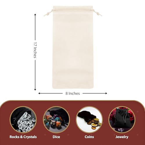 Mandala Crafts 8x17 Cream Velvet Drawstring Bags for Shoe Dusting Bags - color: Cream 8X17 Inches, size: 1 Count (Pack of 10)