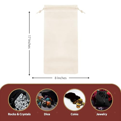 Mandala Crafts 8x17 Cream Velvet Drawstring Bags for Shoe Dusting Bags - color: Cream 8X17 Inches, size: 1 Count (Pack of 10)