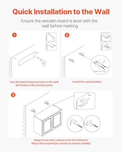 VEVOR Laundry Room Wall Cabinet, 2-Tier Wall Mounted Hanging Cabinet with Adjustable Shelf, 32 in Cupboard Storage with 2 Doors, for Bathroom, Kitchen, Laundry, 16 x 32 x 24 in (D x W x H), White - size: 32 Inch, style: 2 Doors