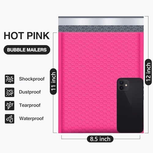 UCGOU Bubble Mailers 8.5x12" 40 Pack Usable Size 8.5x11" Hot Pink Padded - color: Hot Pink, size: 8.5x12" 40PC