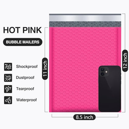UCGOU Bubble Mailers 8.5x12" 40 Pack Usable Size 8.5x11" Hot Pink Padded - color: Hot Pink, size: 8.5x12" 40PC