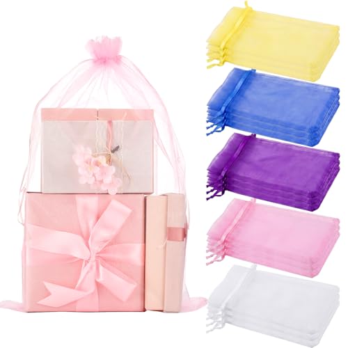 Sweetude 15 Pcs 16 x 24 Inches Extra Large Drawstring Organza Bags Mesh Gift Drawstring Pouches Mesh Jewelry Bags for Party Wedding Favor Candy Vegetables Growing Plants (Multicolor) - color: Multicolor, size: 16 x 24 Inches
