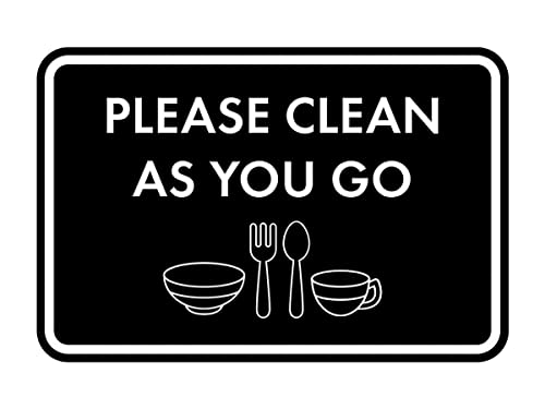 Classic Framed Please Clean As You Go Sign (Black) - Small - color: Black, size: Small (4" x 6")