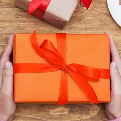 Orange Satin Ribbon 1 Inch 100 Yards, for Wedding Gift Wrapping - color: Orange