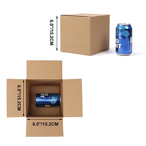 CRUGLA 40 Packs Shipping Boxes 6x6x6, Corrugated Cardboard Brown Mailing Box Bulk for Packing - size: 6x6x6 Inch