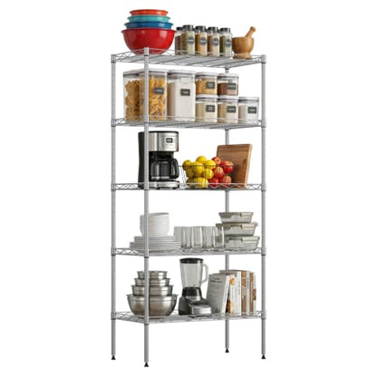 FDW | 5-Tier Wire Shelf | 22" x 12" x 48" | Chrome - color: Chrome, size: 22×12×48