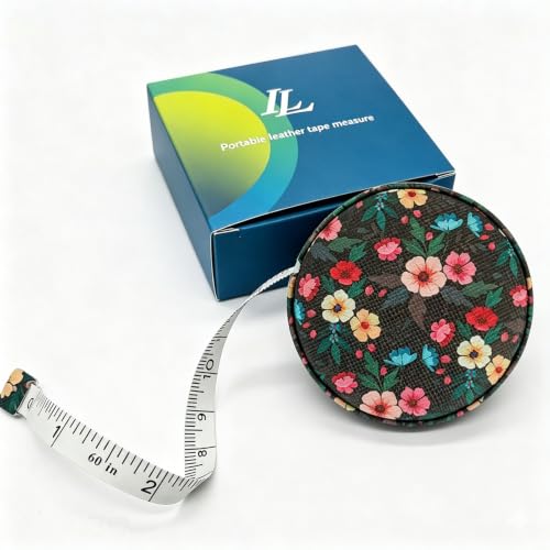 Body Measuring Tape for Body Cloth Tape Measure Fabric Tailors Sewing Medical Measurements TapeLeather Tape Measure Retractable Dual Sided Ruler (Black Flower) - color: Black Flower