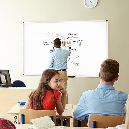 VIZ-PRO Large Dry Erase Board/Wall Mounted Whiteboard, 72 x 48 Inches - size: 72"W x 48"H