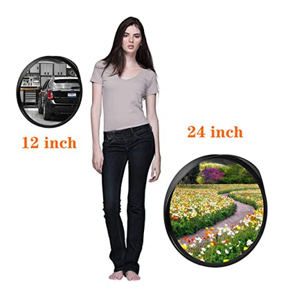12" Security Mirror for Home, Adjustable Fixing Bracket - size: 12in with brim