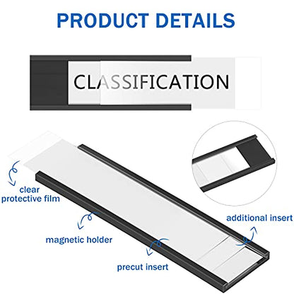 Outus 100 Pcs Channel Magnetic Label Holders for Metal Racks and Shelves - size: 0.8 x 3 Inch