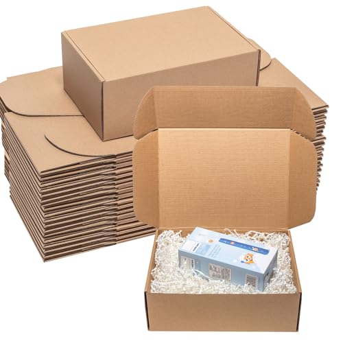 Wowxyz Shipping Boxes 12x9x4 Inch 25 Pack Corrugated Cardboard Mailer Brown - size: 12x9x4"