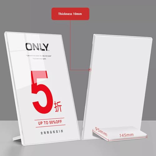 Acrylic Sign Holder L Shape (Horizontal A4 297×210mm/11.69×8.27 inches) - color: Horizontal A4 297×210mm/11.69×8.27 inches