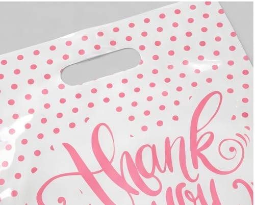9x12 Small Thank You Bags for Small Business with Die-Cut Handles - color: White, size: 9x12
