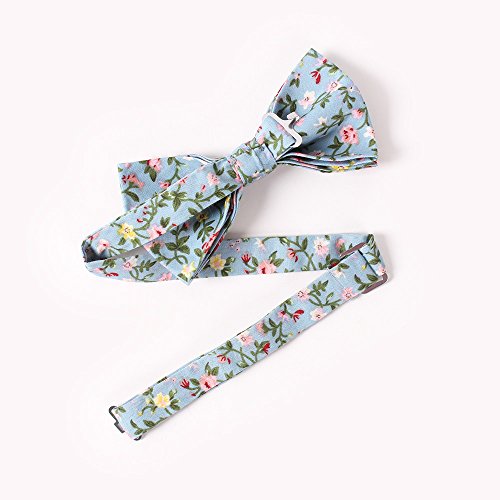 LEVAO Men's Cotton Floral Printing Bow Tie - color: Cb01802