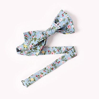 LEVAO Men's Cotton Floral Printing Bow Tie - color: Cb01802