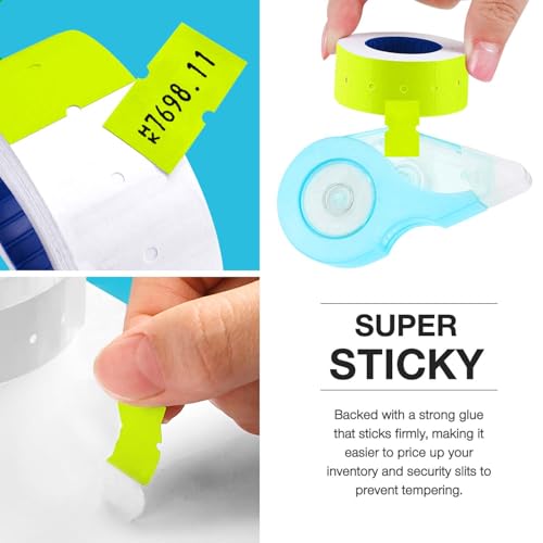 30 Rolls 15000pcs White Price Gun Labels for Mx-5500 Labeller White Pricemarker Stickers Plus 3 Piece Refill Ink Rolls (Yellow) - color: Yellow