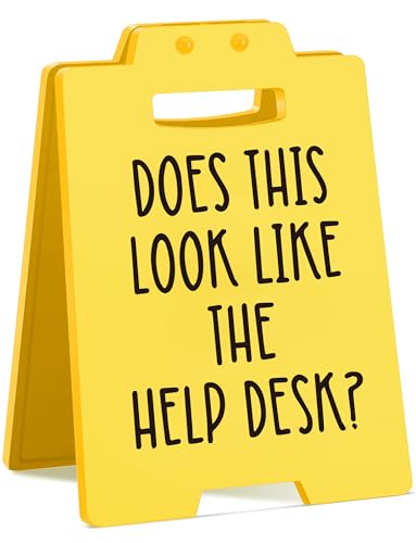 Funny Office Desk Sign – Sarcastic Cubicle Decor for Coworker, Boss, Employee – Gag Gift for Birthday, Christmas, or White Elephant - style: HELP DESK-Y