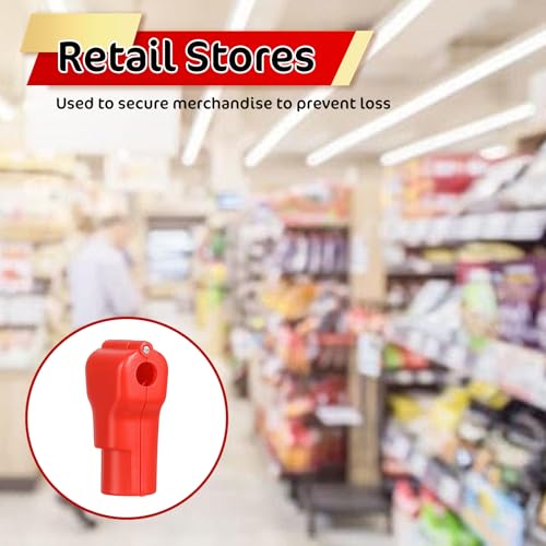 120 Packs Peg Hook Locks, 6 mm Plastic Magnet Security Red Stop Lock Anti-Theft Pegboard Display Hook Locks for Retail Shop and Shopping Center