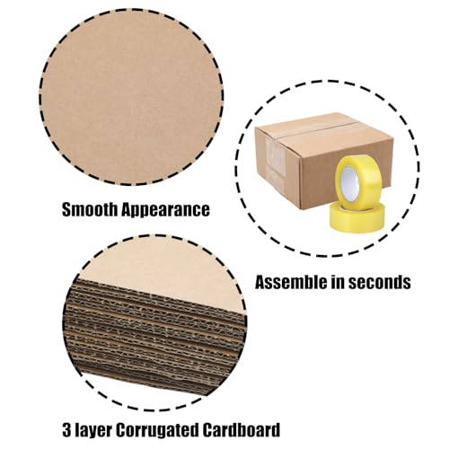10 Pack 5x5x2 Shipping Boxes Brown Corrugated Cardboard Mailers - size: 5x5x2in