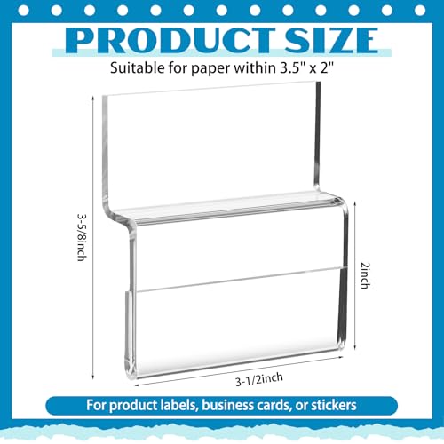 Kathfly 12 Pack Clear Acrylic Slatwall Sign Holder 3.5" x 2" Label Display