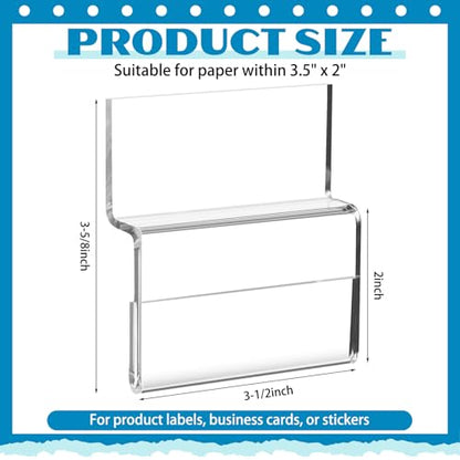 Kathfly 12 Pack Clear Acrylic Slatwall Sign Holder 3.5" x 2" Label Display