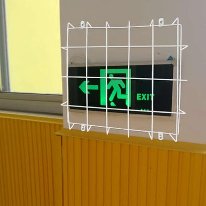 Alasum Wire Guard for Exit Sign Emergency Light Steel Wire Mesh for Exit Signs Wall Mounted Emergency Protective Cover Safety Guard 11.81 X 11.81 X 2.83 in White