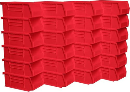Akro-Mils 30220 AkroBins Plastic Storage Bins, 7"x4"x3", Red, 24-Pack - color: Red