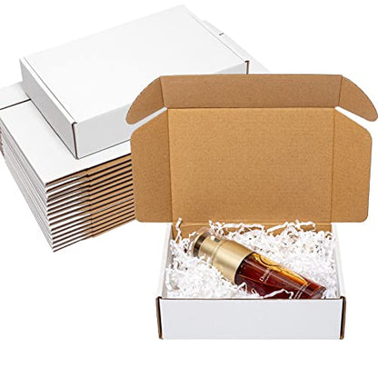 Wowxyz Shipping Boxes 7x5x2" 25 Pack - White Corrugated Cardboard Box Mailers for Small Business, Literature Mailer Box Packaging Supplies - size: 7x5x2"