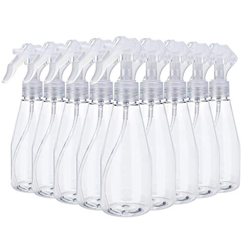 9 Pieces Plastic Spray Bottle, Empty Small 7oz/200ml Clear Spray Bottles, Fine Mist Plastic Refillable Trigger Sprayer for Cleaning Solutions, Hair Care, Essential Oils, Watering Plants
