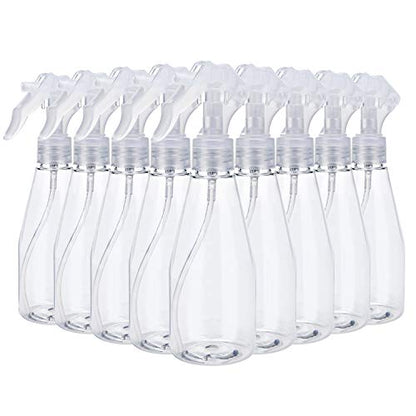 9 Pieces Plastic Spray Bottle, Empty Small 7oz/200ml Clear Spray Bottles, Fine Mist Plastic Refillable Trigger Sprayer for Cleaning Solutions, Hair Care, Essential Oils, Watering Plants