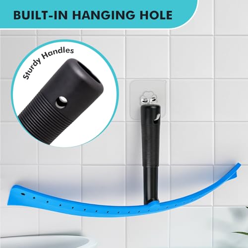 FOSHIO Window Squeegee with 18-Inch Large TPU Blade, All-Purpose Shower Squeegee for Glass Doors, Car Windows, Windshield, PPF Installation, Streak-Free Tile Wall Glass Cleaner Tool