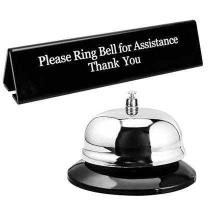 UCEC Desk Bell for Service, Ring Bell Sign, Dinner Bell for Inside - size: 1+1 Pack