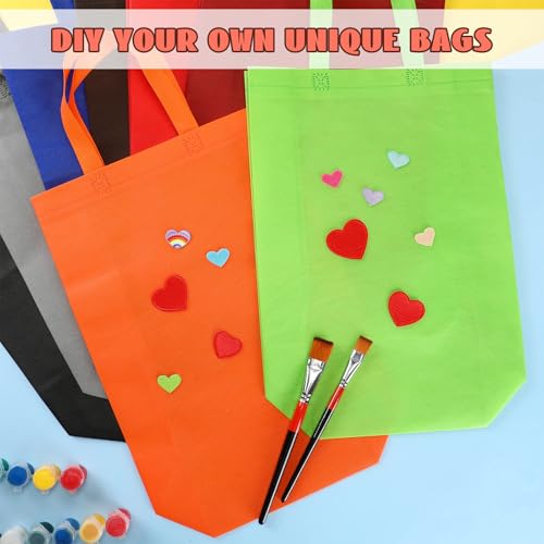 Amylove 80 Pcs Non Woven Tote Bags Bulk Large Reusable Gift Bag Reusable Grocery Bags, 15 x 11. 8 x 4 Inches - color: Multicolor