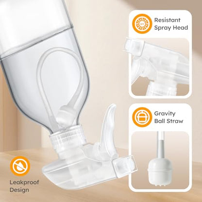 Tecohouse 360° 16 OZ Clear Glass Spray Bottles 2 Pack - color: Clear