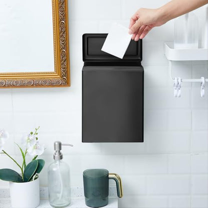 Tioncy 2 Pcs Sanitary Napkin Receptacle Wall Mounted,Black - color: black