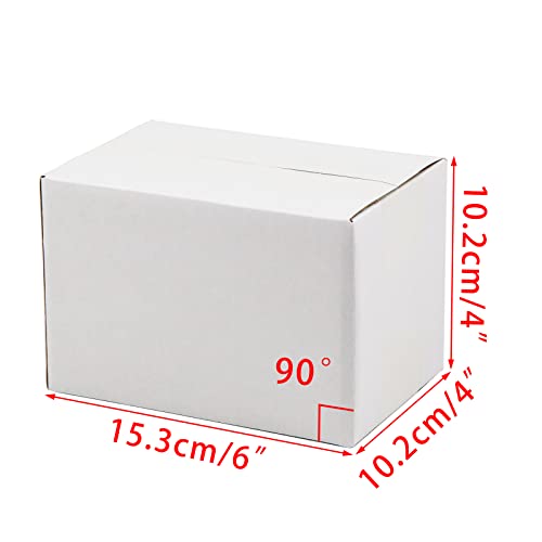 SUNLPH White Shipping Boxes 6x4x4 Inches Small Corrugated Cardboard Boxes, 25 Pack - size: 6 x 4 x 4