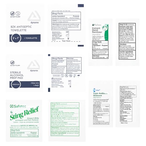 MFASCO Antiseptic Wound Care Travel Pack | 39 Piece First Aid Kit Refill