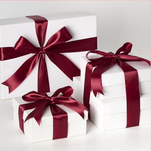 Mauproy Dark Red Satin Ribbon, 1-1/2 Inch, 50 Yards - color: Dark Red
