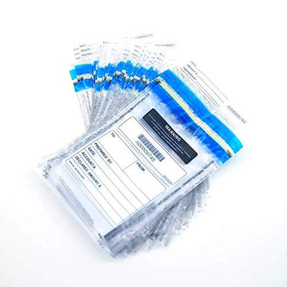 6x9 inch Deposit Bags Cash Handling Bank Deposit Bags Tamper Evident Cash Register Bags with Barcodes, Tear-Off Receipt 200 Pack - color: Clear-200