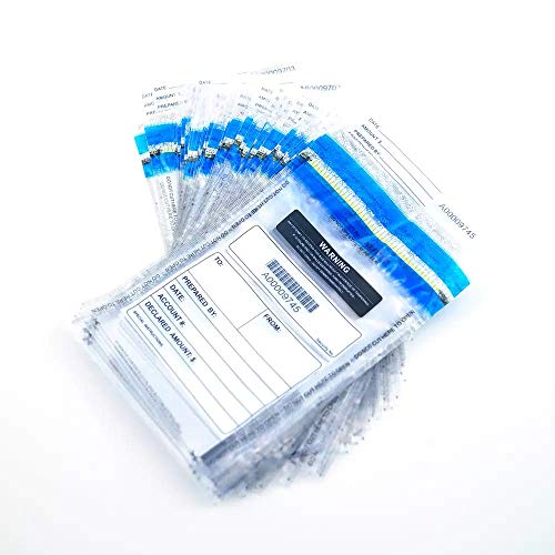 6x9 inch Deposit Bags Cash Handling Bank Deposit Bags Tamper Evident Cash Register Bags with Barcodes, Tear-Off Receipt 300 Pack - color: Clear-300