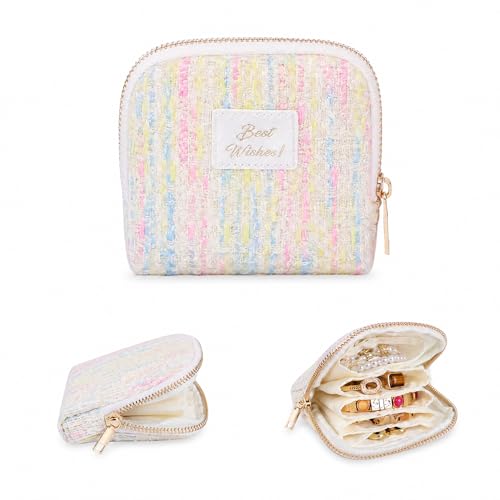 Stratalife Small Travel Jewelry Case, Qulited Storgae Pouch - color: Quilted Candy