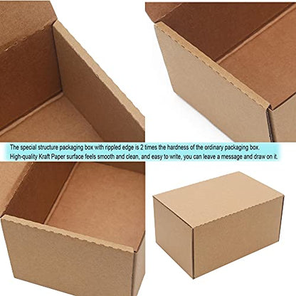 10 Pack Small Shipping Boxes 6x4x3'' Corrugated Small Cardboard Boxes for Shipping, Recyclable Packaging Boxes for Business, Mailer, Gift Packing, Crafts Packing, Jewelry Box, Brown - size: 6 x 4 x 3 inches 10 pack