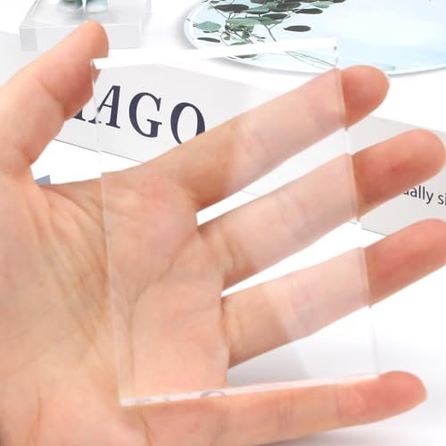 6 Pcs Clear Acrylic Rectangle Blocks for Display
