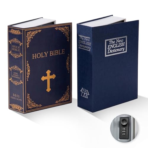 SEPOX® Twins Safe Book Lock Box Real Paper Cover with Larger Steel Interior - color: BlackBlue