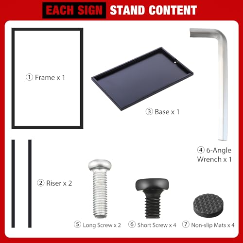 Blulu 4 Pcs Sign Stand Holder for Wedding, 19.6"x 27.5", Black - color: black
