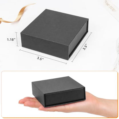 Jewelry Gift Boxes, 20 Pack 3.5x3.5x1.18 inch Small Jewelry Boxes, Small Gift Box for Necklaces Bracelet Earring Ring Gift packaging(Black) - color: black1