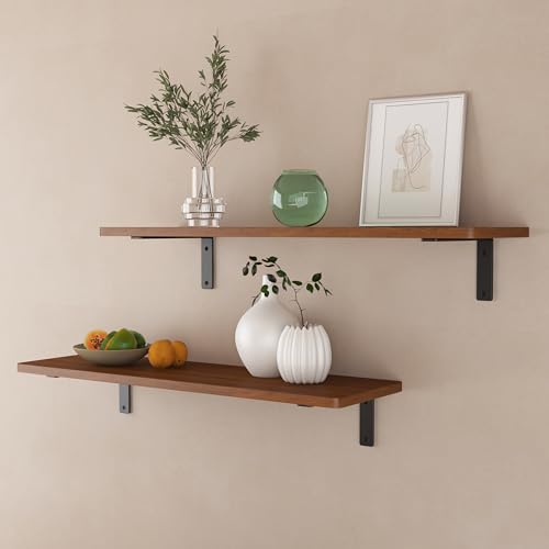 NEODROP 6-Pack 6 Inch Heavy Duty Shelf Brackets, Premium Floating L Bracket for Wall, Kitchen, Mantel Shelves Support | Quarter Inch (1/4") Thick | Black Powder Coated Steel - size: 6 Inch, style: 6 Pack