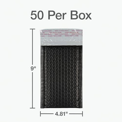 Quality Park Bubble Mailers, 4 x 8 Shipping Envelopes, Self-Seal, Small Black Padded Envelopes, Redi-Strip Peel Off Closure, 50 Per Box (1002352) (Pack of 4) - color: Black, size: 4 x 8 (Pack of 4)